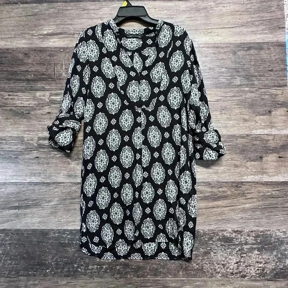 Zara Black and White Patterned Dress - Picture 1 of 7